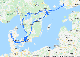 Sweden_Denmark_2004_map Map of the journey