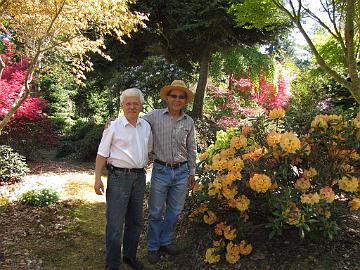 IMG_9155_Frank_Fujioka_Kristian_Theqvist Frank Fujioka and Kristian Theqvist in Frank Fujioka's garden, Whidbey Island, Washington